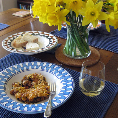 Post image for Pancetta, Chard, Cranberry Bean and Gouda Gratin